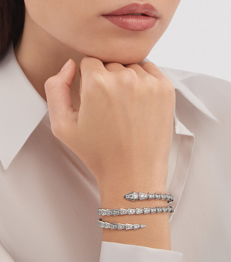 Bvlgari Small Serpenti Viper 18kt white gold diamond bracelet (British brand)