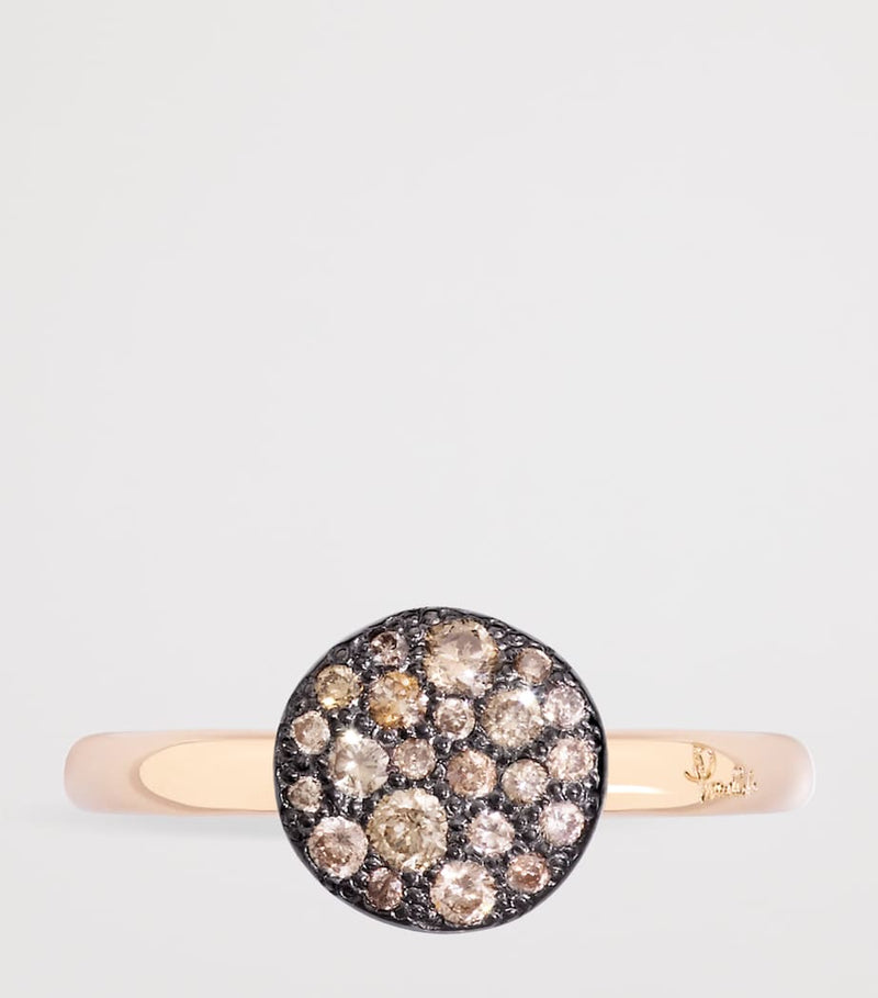 Pomellato Sabbia ring brown diamonds 18kt rose gold - British product