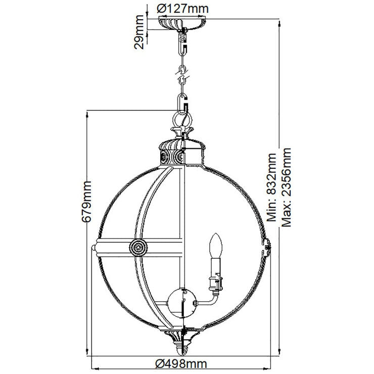 Feiss Adams 4 light pendant chandelier in 2 finishes - British product