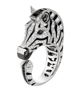 Harrods Boucheron Animaux de Collection Zebra Ring in White Gold, Diamond and Onyx- Buy online at McGrocer