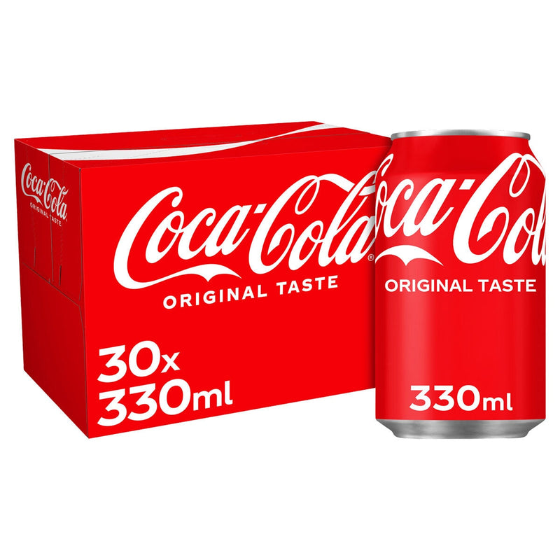 Coca Cola soft drink 30 x 330ml cans (British brand)