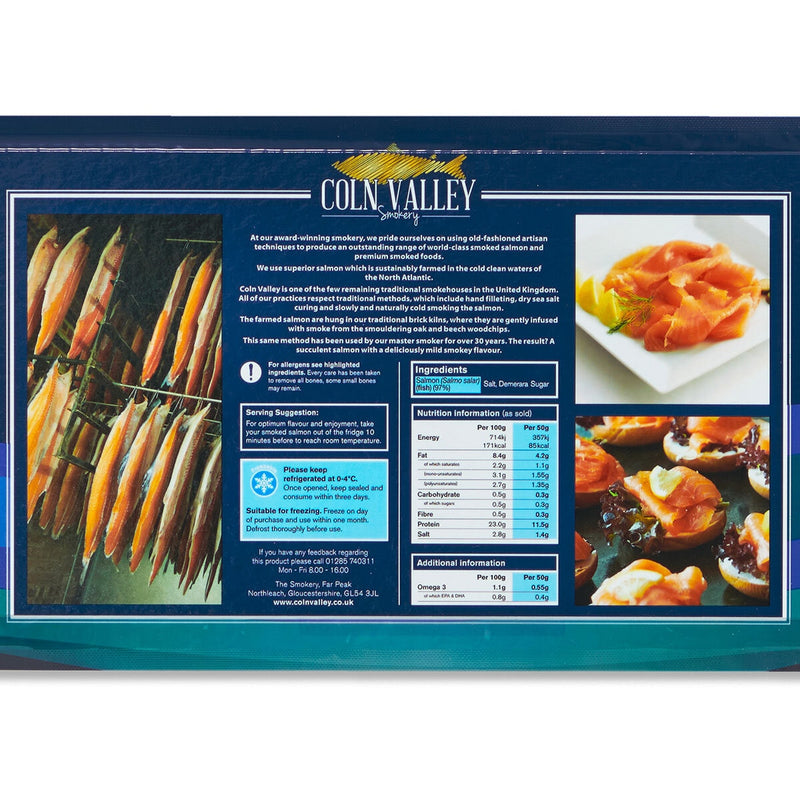 Coln Valley smoked salmon D Cut 2 x 500g - British product