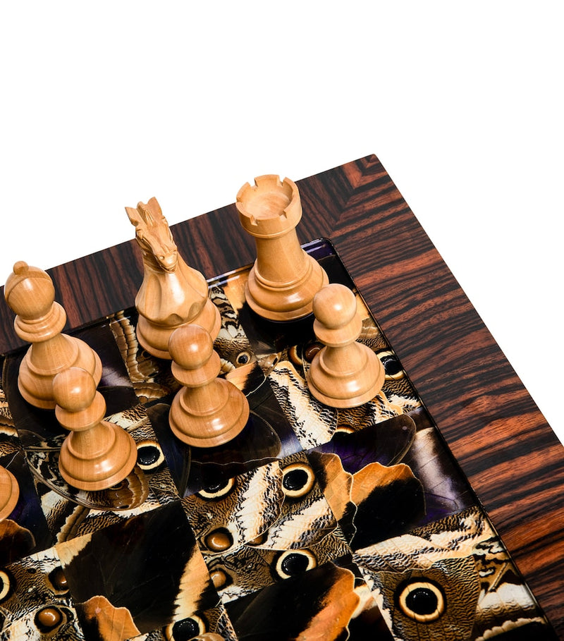 Purling Noctua chess set with butterfly wings, imported from the UK
