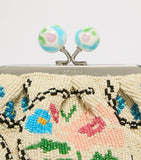 Weekend Max Mara cotton beaded clutch bag H13cm W19cm D9cm (British brand)