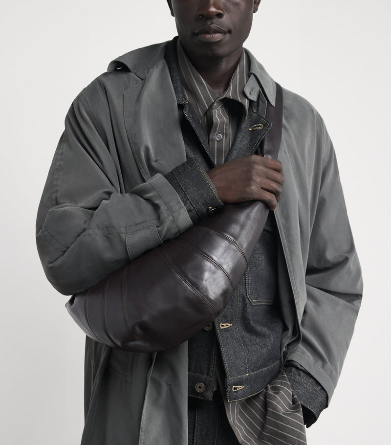 Lemaire medium grained leather croissant shoulder bag (British brand)