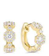 Harrods David Morris Yellow Gold and Diamond Triolette Hexagon Hoop Earrings- Buy online at McGrocer