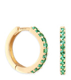 Astrid & Miyu Yellow Gold and Emerald Single Hoop Earring