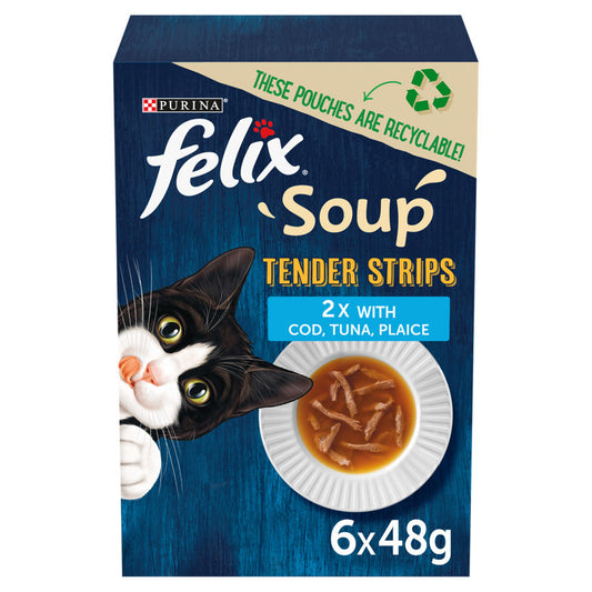 Felix Soup Cat Food Fish Selection Tender Strips Cat Food & Accessories ASDA   