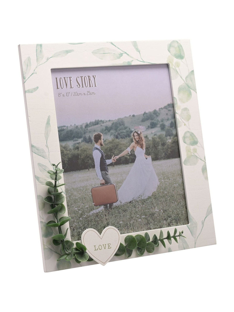 Widdop white photo frame with leaves 8x10 - British product