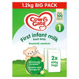 Cow & Gate 1 First Infant Baby Milk Formula Powder from Birth Big Pack 2 x 600g - McGrocer