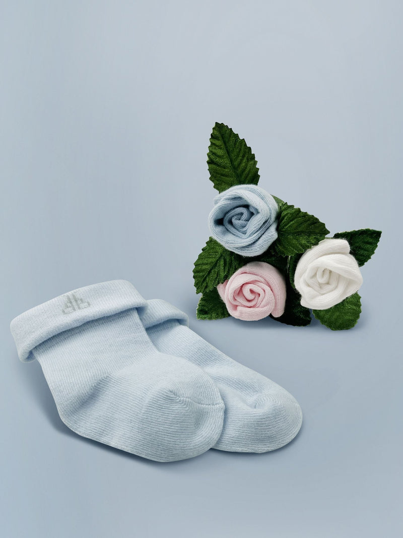 Babyblooms Babygeschenkset blauer Hase mit 24 cm Stofftier - Britisches Produkt