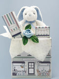 Babyblooms Babygeschenkset blauer Hase mit 24 cm Stofftier - Britisches Produkt