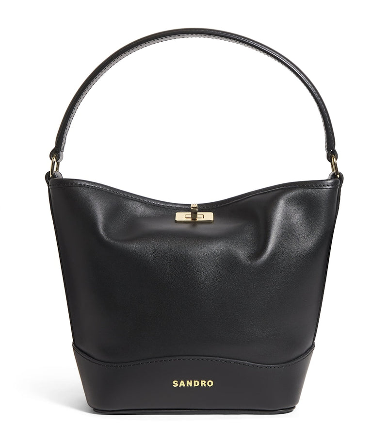 Sandro Paris small leather bucket bag, UK version