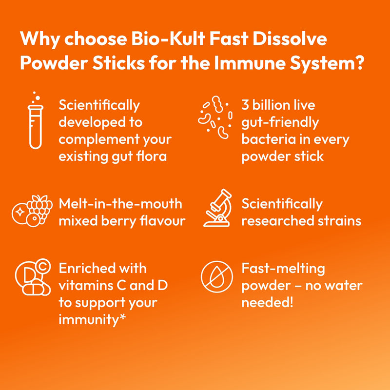 Bio-Kult probiotic powder sticks mixed berry 30 sachets - British product