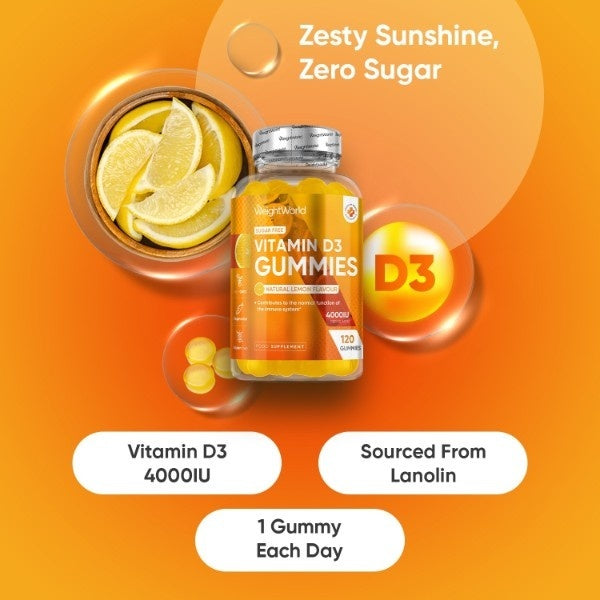 WeightWorld Vitamin D3 gummies 4000IU 120 count - British product