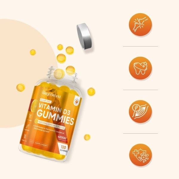 WeightWorld Vitamin D3 gummies 4000IU 120 count - British product