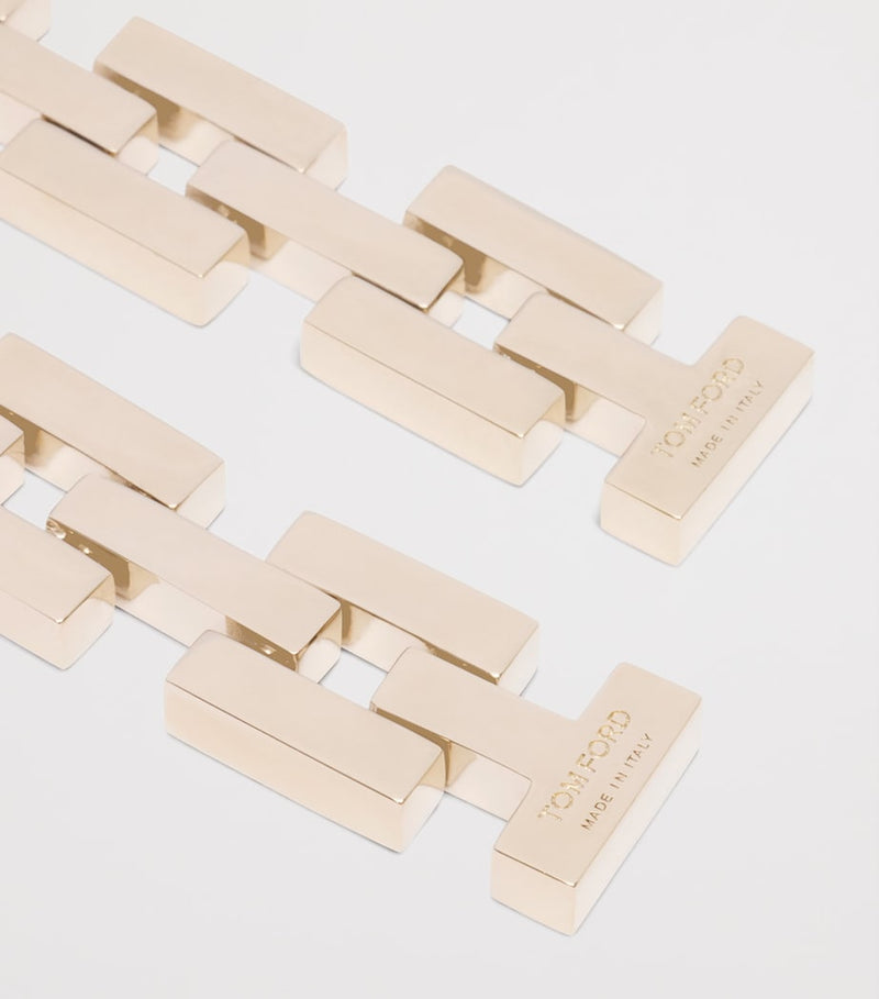 TOM FORD Links earrings brass hardware design 7cm (British brand)