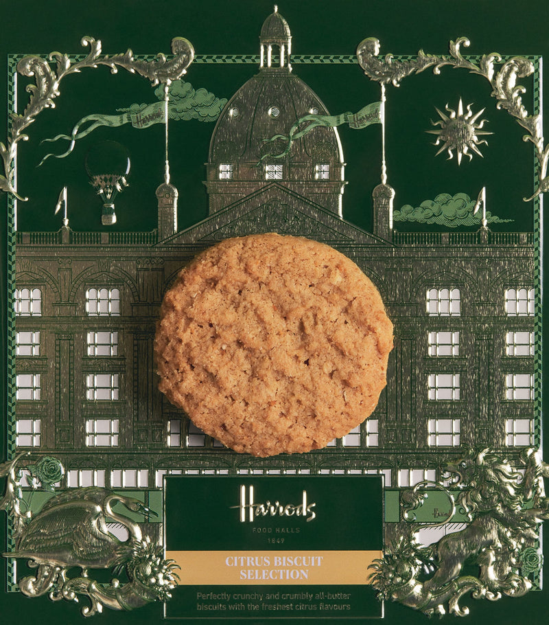 Harrods Indulgence Hamper wicker basket with assorted treats (British brand)