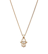 Harrods Chopard Good Luck Hamsa Hand Necklace 18kt Rose Gold Diamond 42cm- Buy online at McGrocer