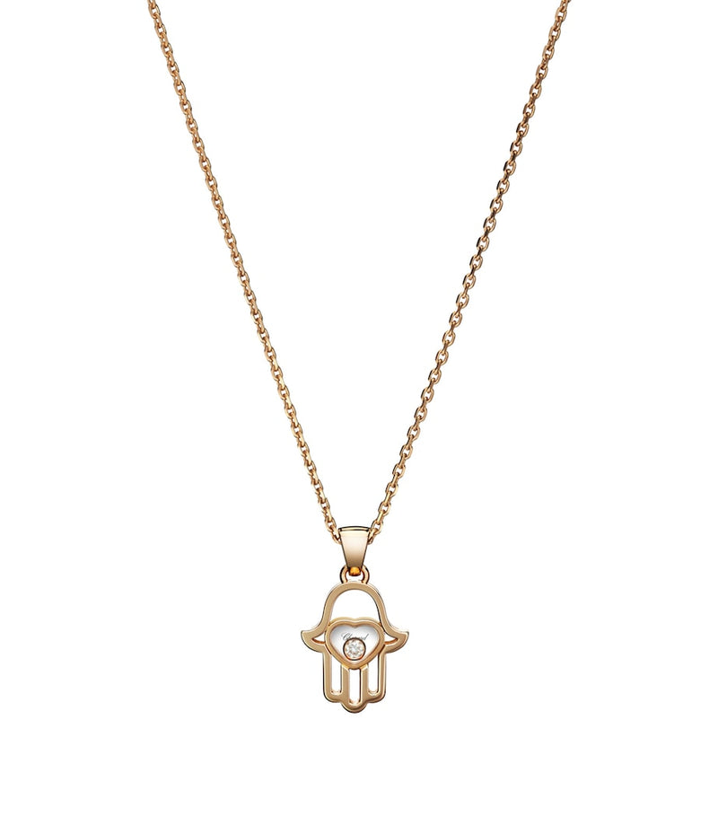 Chopard rose gold diamond Good Luck necklace 42cm, UK version