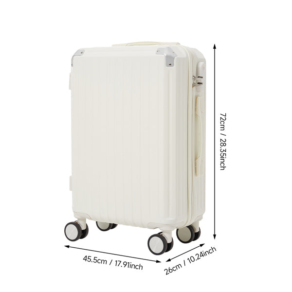 Livingandhome 26-inch white travel suitcase (British brand)