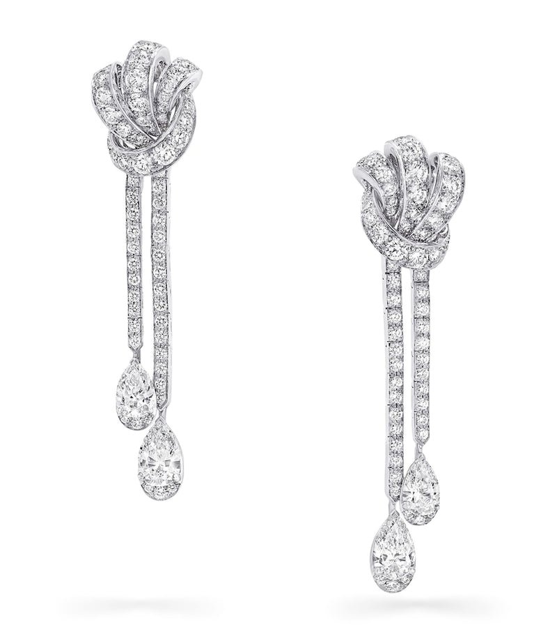 Graff white gold diamond bow earrings (British brand)