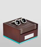 Tateossian sterling silver onyx cufflinks, UK version