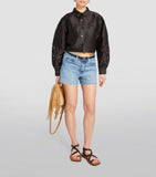 Maje leather logo thin belt - British product