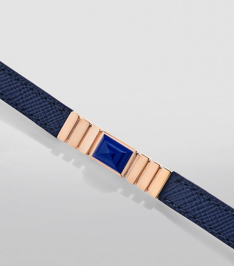 Marli New York UNII bracelet rose gold saffiano leather (British brand)