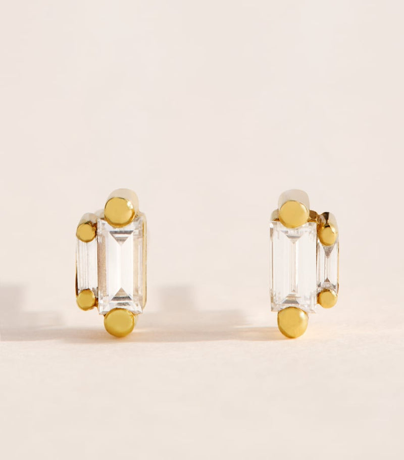 Suzanne Kalan yellow gold diamond stud earrings (British brand)