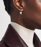 Jade Trau Poppy huggie earrings in yellow gold with diamonds, imported from the UK