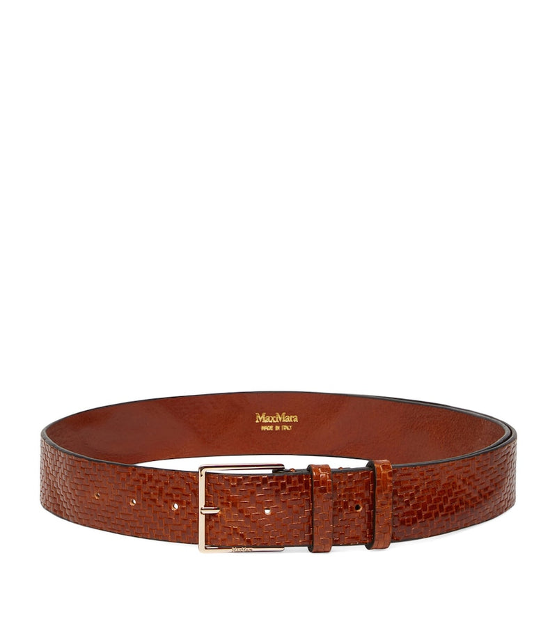 Max Mara woven leather belt 4cm width, UK version