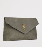 Saint Laurent Cassandre envelope pouch in nubuck leather (British brand)