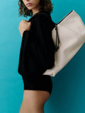 Mango cream handbag with top handle and shoulder strap - British product