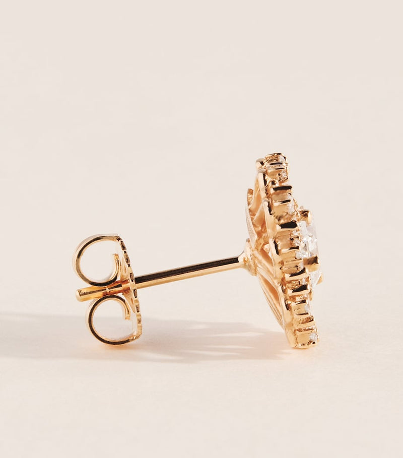 Suzanne Kalan rose gold diamond flower stud earrings - British product
