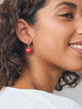 Red gold heart hoop earrings 3cm x 1.5cm, imported from the UK