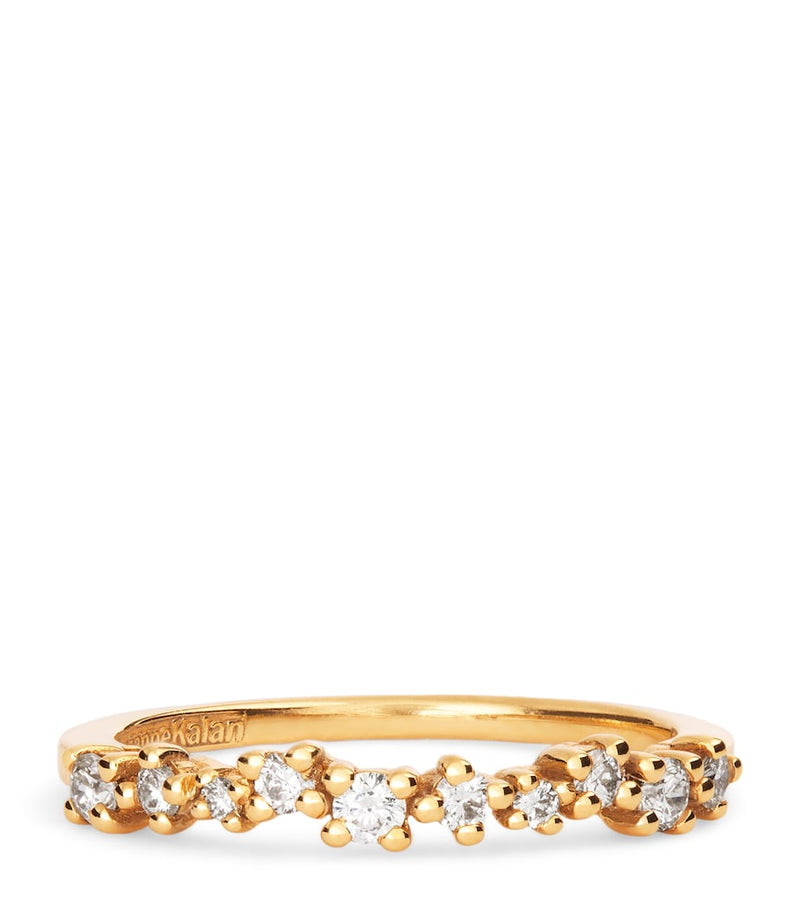 Suzanne Kalan 18kt yellow gold round diamond ring - British product