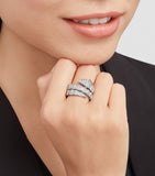 Bvlgari Serpenti Viper 18kt white gold diamond ring, UK version
