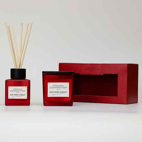 French Connection Cherry Merlot Reed Diffuser Candle 220g 100ml - British product