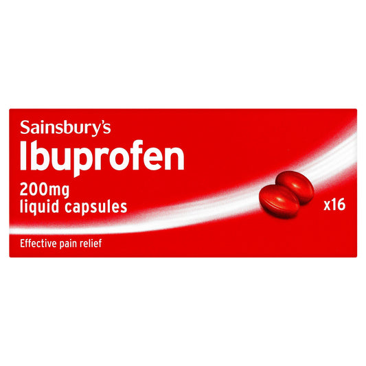 Sainsbury's Ibuprofen Liquid Capsules 200mg x16 GOODS Sainsburys   