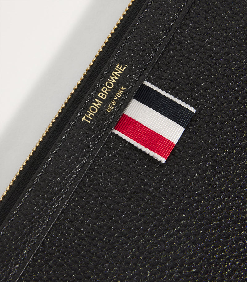 Thom Browne mini leather folio pouch, imported from the UK