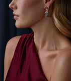 Boodles rose gold diamond sapphire zircon earrings, imported from the UK