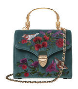 Harrods Aspinal Of London Midi Velvet Floral Embroidered Mayfair Handbag- Buy online at McGrocer
