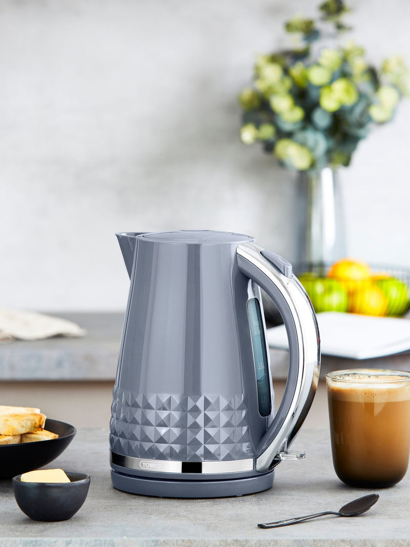 Tower Grey Solitaire 1.5L kettle (British brand)