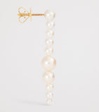 Sophie Bille Brahe Sienna Moon earrings in recycled yellow gold with freshwater pearls, imported from the UK