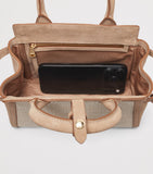 Aspinal of London Savannah bag in raffia and suede - British product