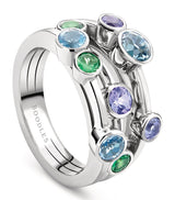 Harrods Boodles Raindance Watercolour Ring with Tsavorite, Tanzanite and Aquamarine in White Gold- Buy online at McGrocer