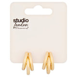Superdrug Studio Gold Tone Triple Row 20 MM Hoops GOODS Superdrug