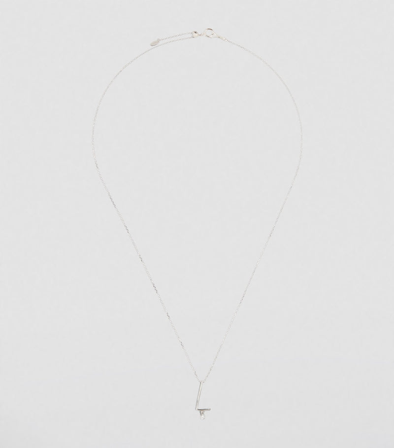 Persée alphabet necklace with floating diamond (British brand)