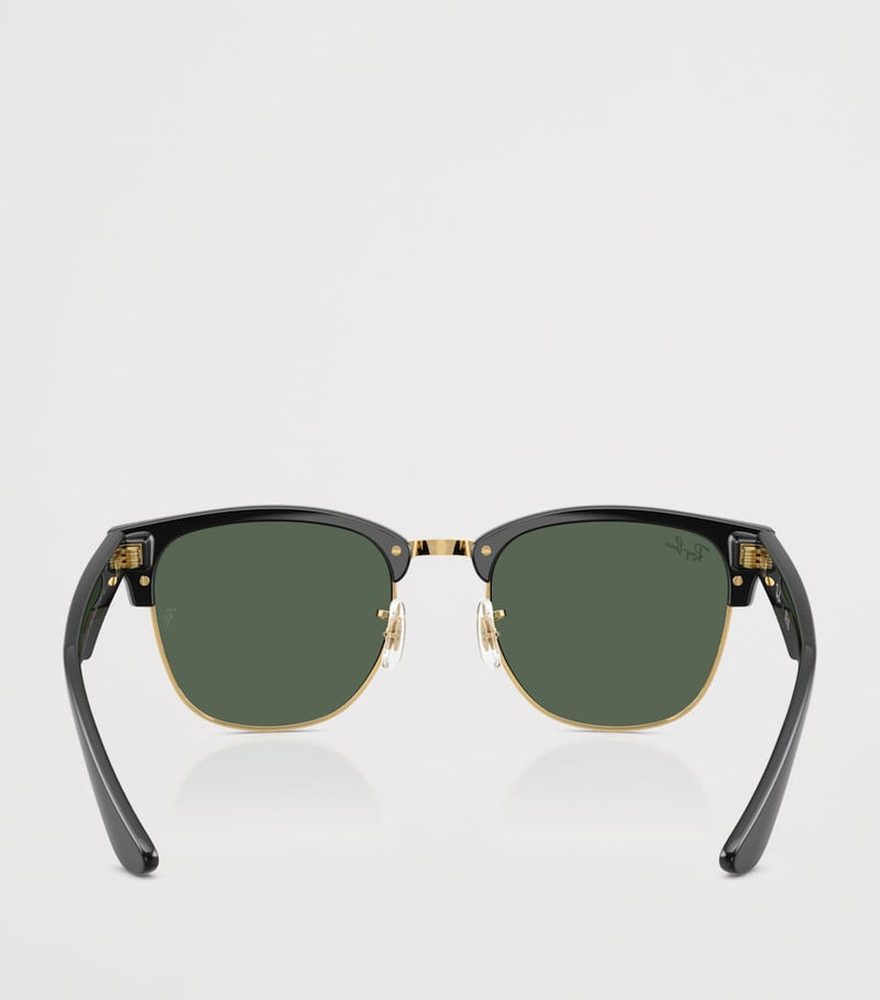 Ray-Ban Clubmaster Reverse Square Sunglasses gold-tone acetate, imported from the UK